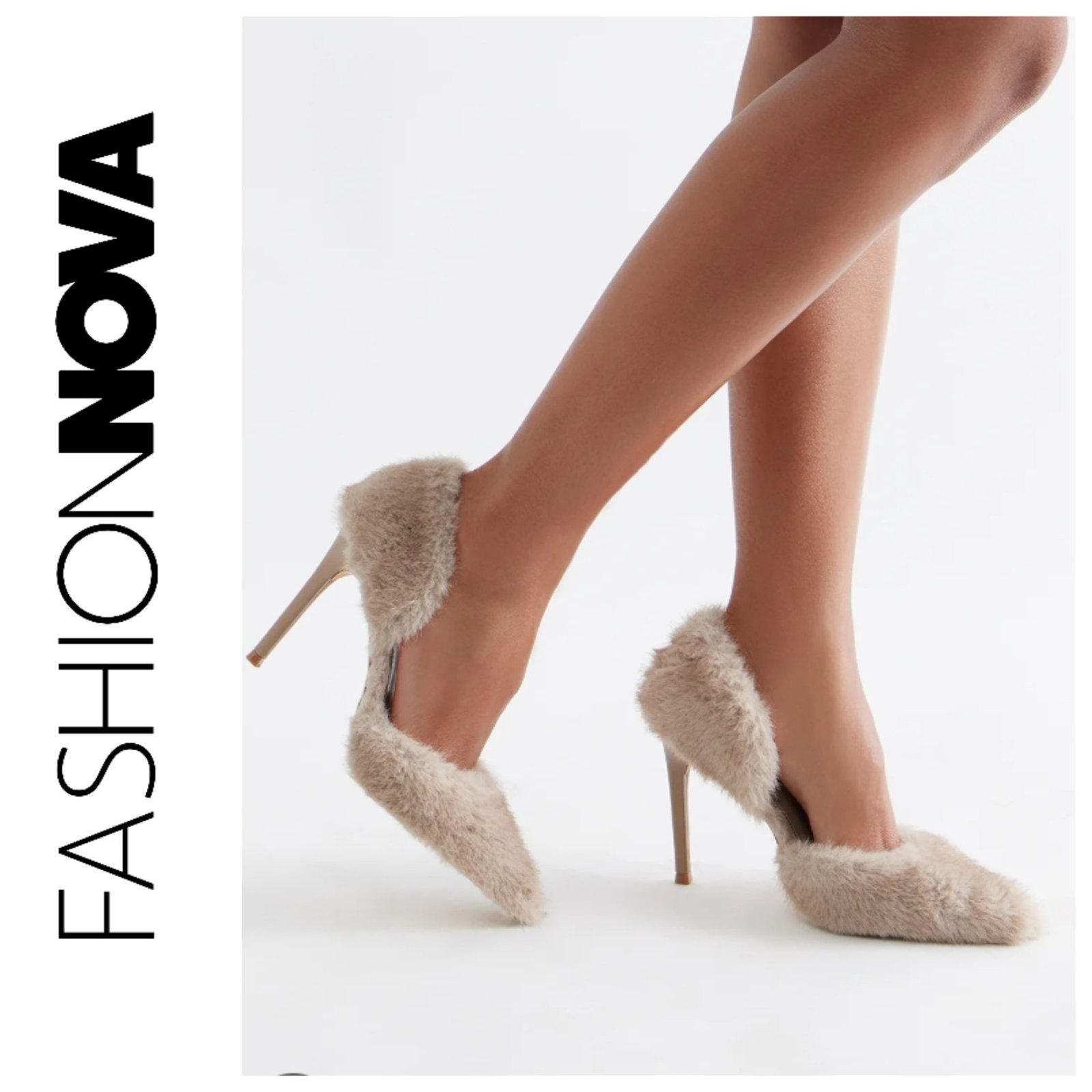 Des escarpins en faux foirrure de la marque FASHION NOVA 