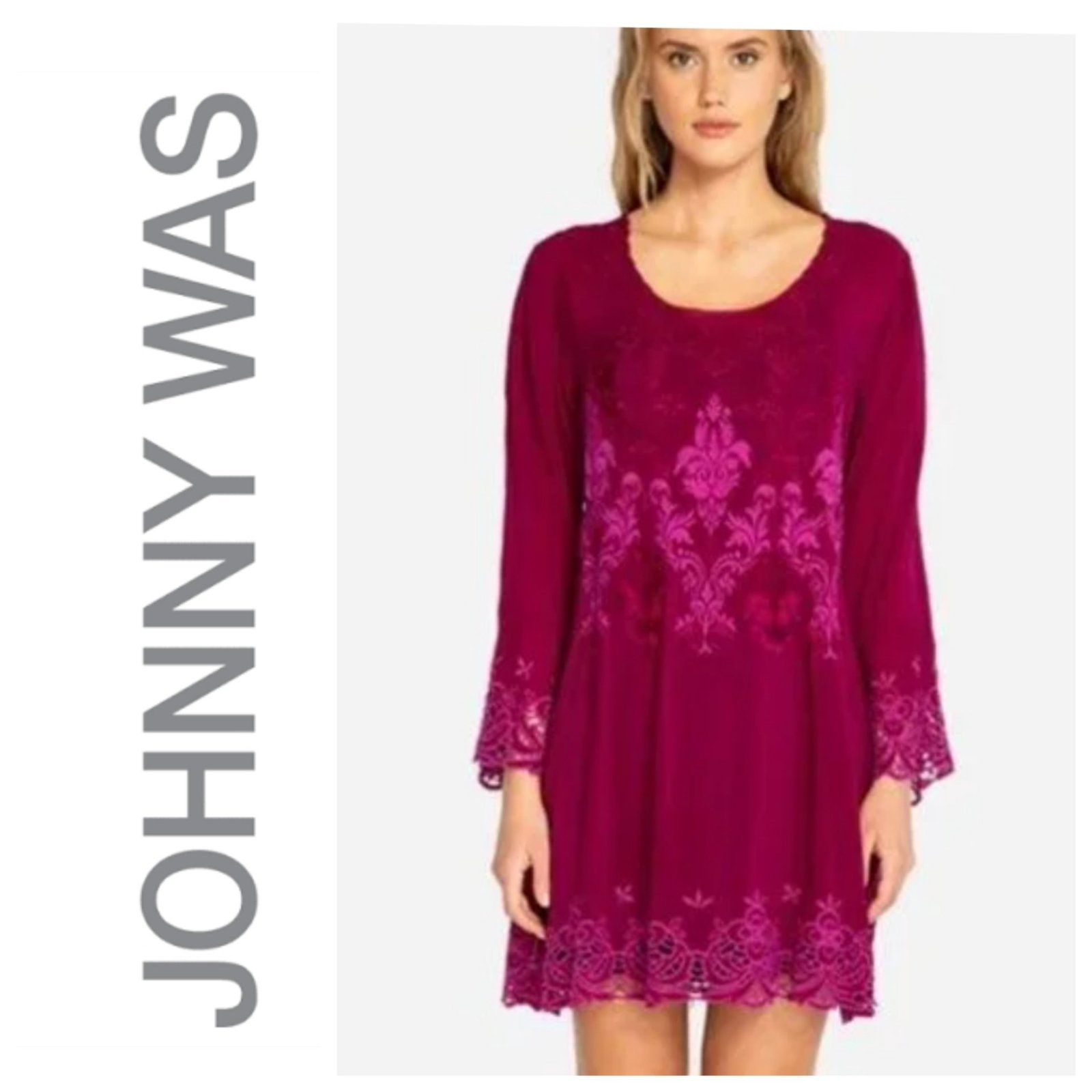 Une magnifique tunique brodée de la marque johnny was 