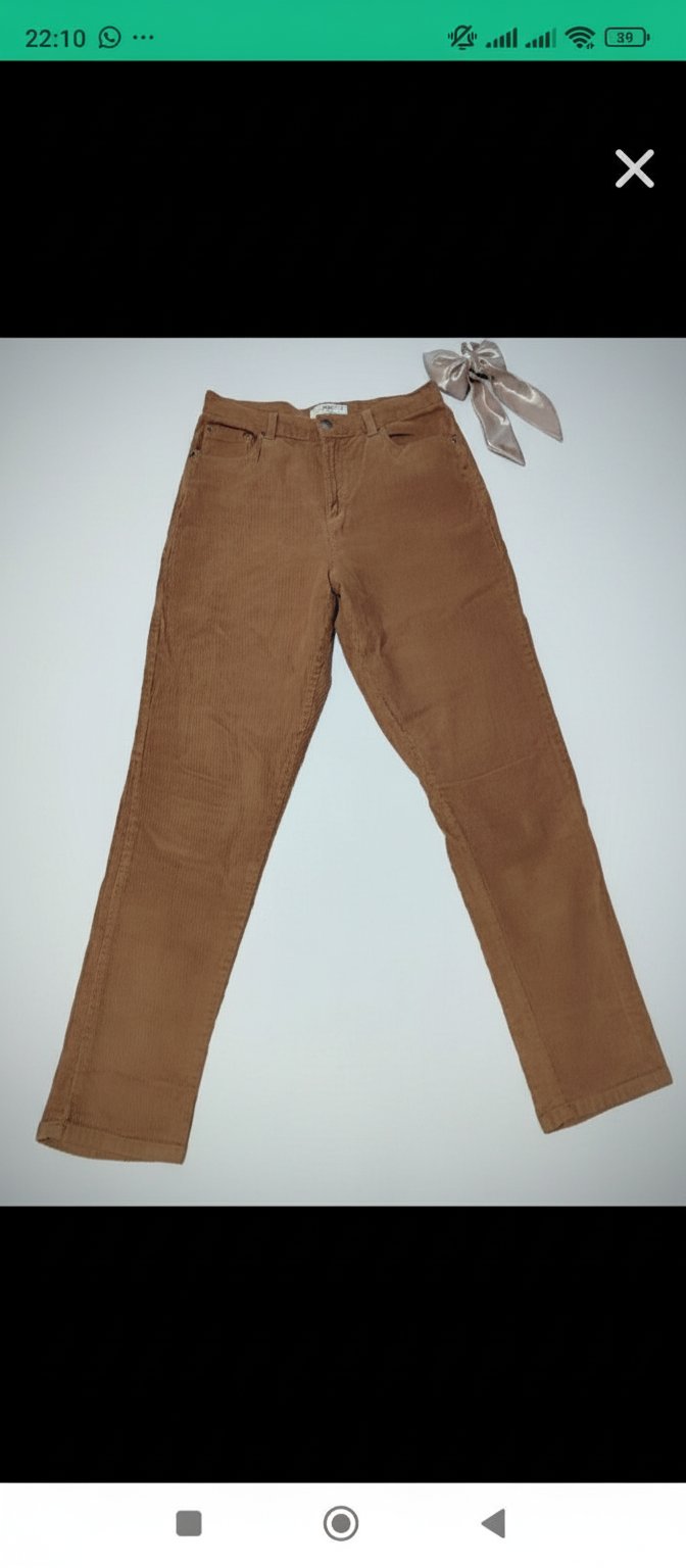 Pantalon velours taille haute 