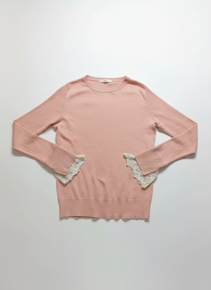 Joli pull à manches en dentelle 