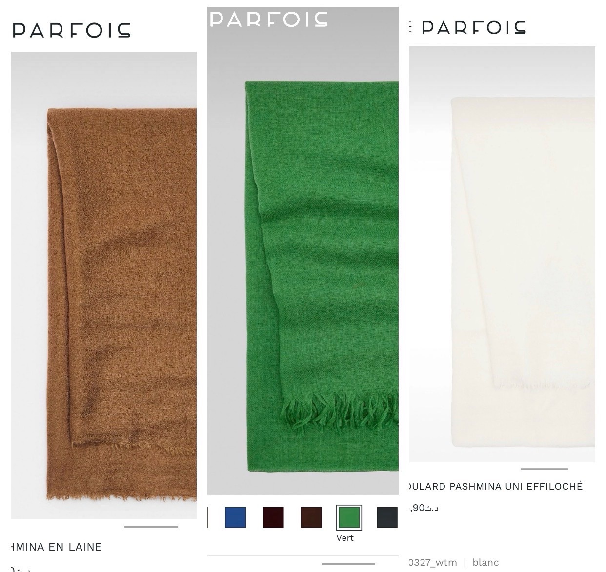 3 foulards parfois avec etiquette , derniere photo est relle