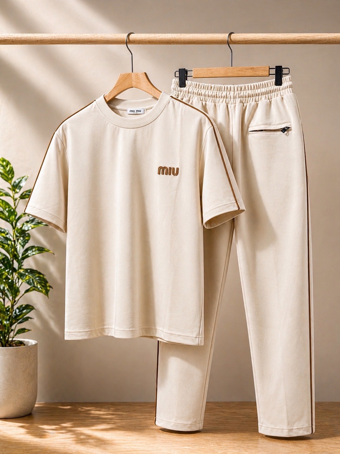 Ensemble miu mieu beige et  noir unisex