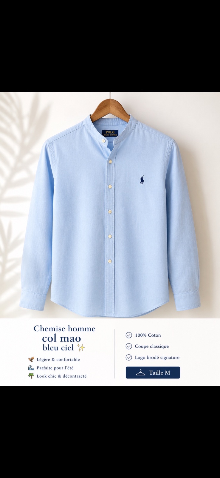 Chemise en lin super qualite 