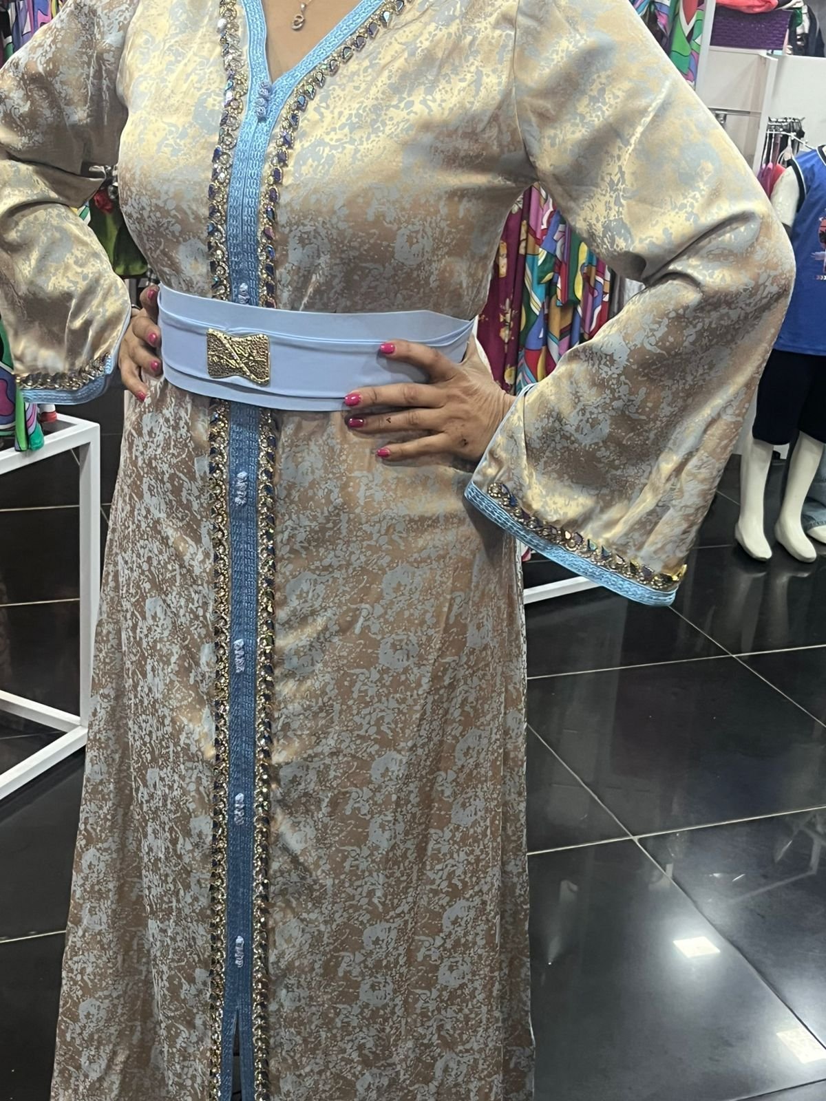 Kaftan marocain sur soie