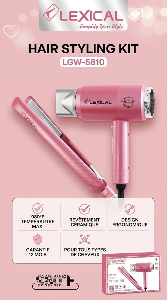 💗 Kit Coiffure LEXICAL 2 en 1 – 99 DT 💗