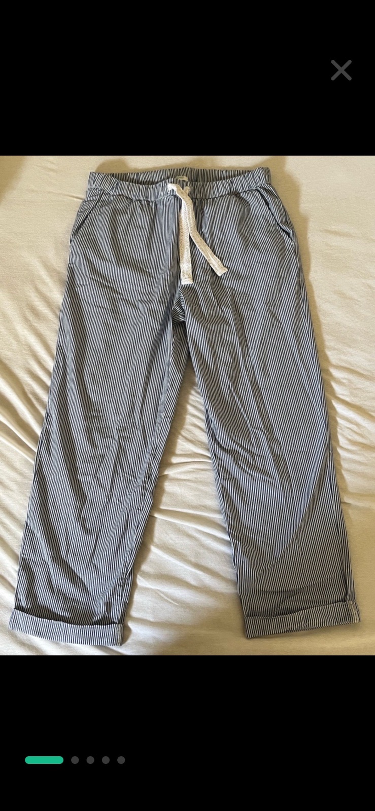 Blue and white stripped pants