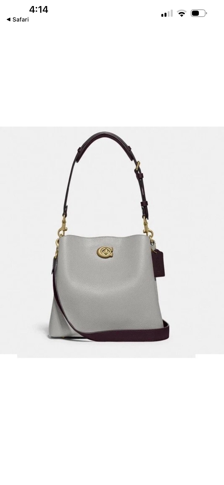 Coach Willow Bucket Bag Dove Grey