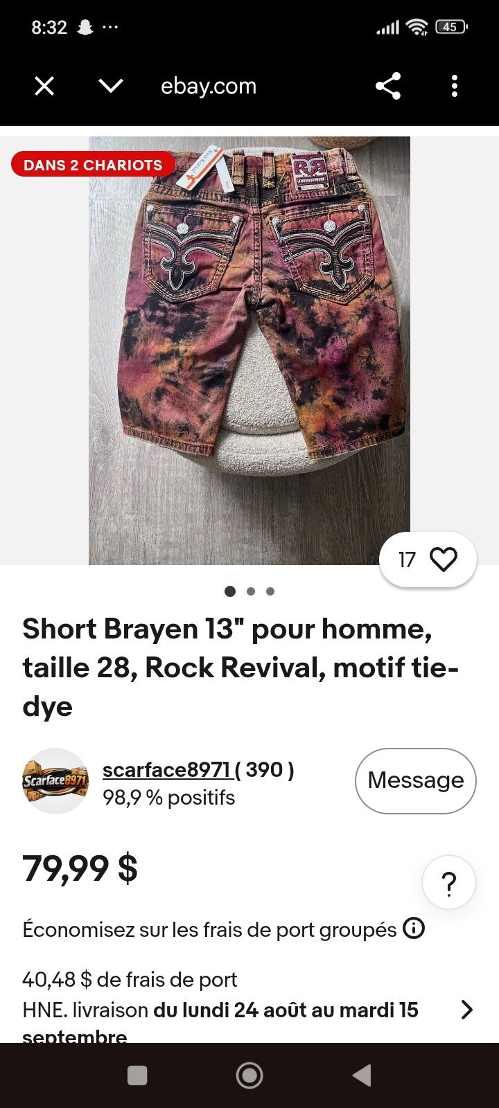 Short rock Revival taille 32 