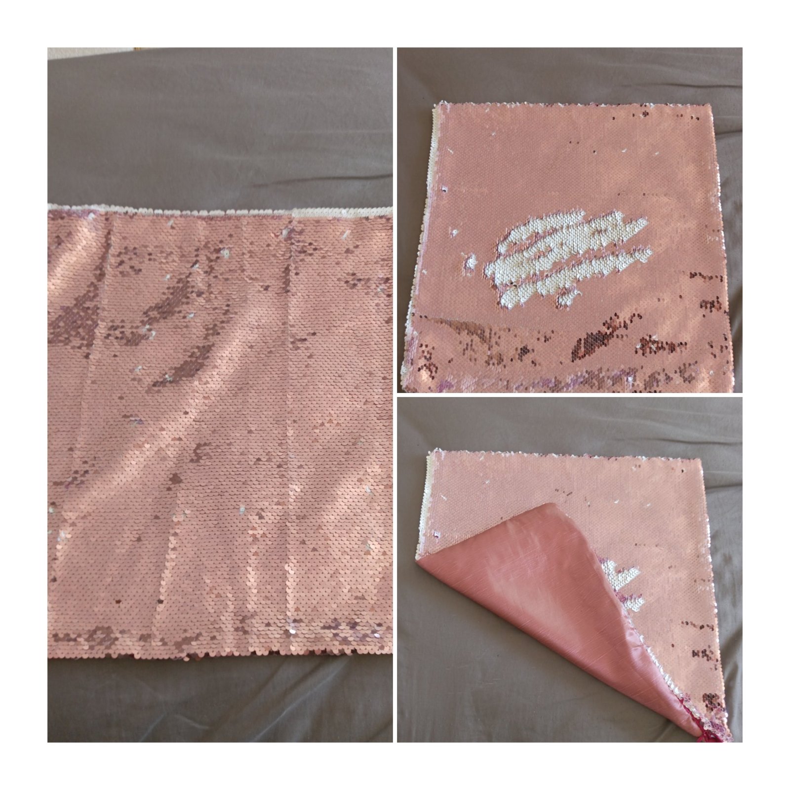 ✨ M5ada double face rose & blanc ✨ Effet brillant pailleté, chic w élégante 🤍💖 Tji décor salon wala chambre w ta3ti touche moderne ✨