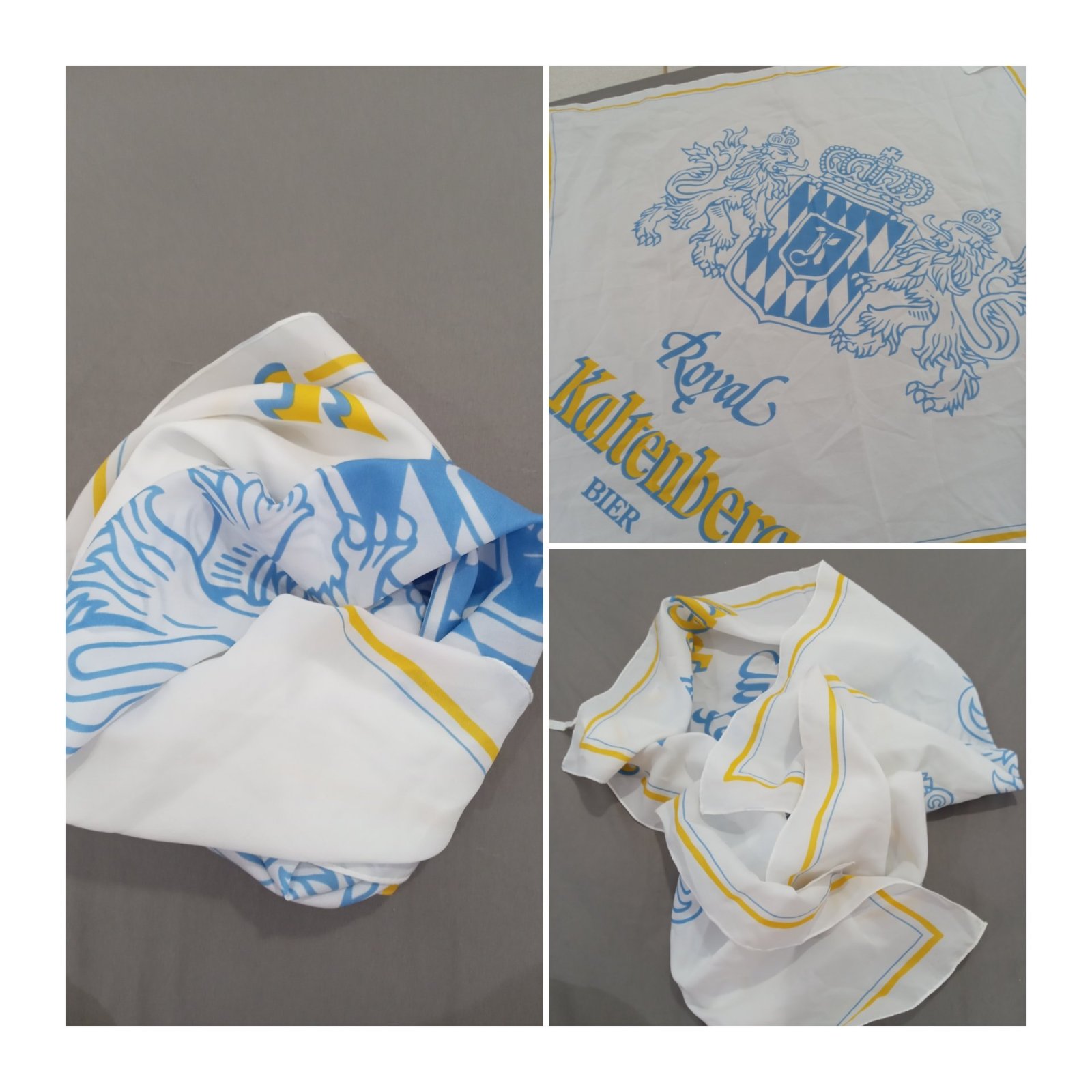 Foulard blanc élégant avec une touche de jaune et bleu ciel 💛🩵 doux et chic, parfait pour un look frais et raffiné ✨