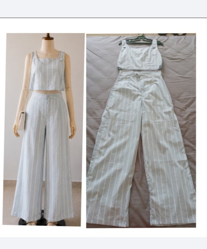 Set estival en bleu ciel et blanc