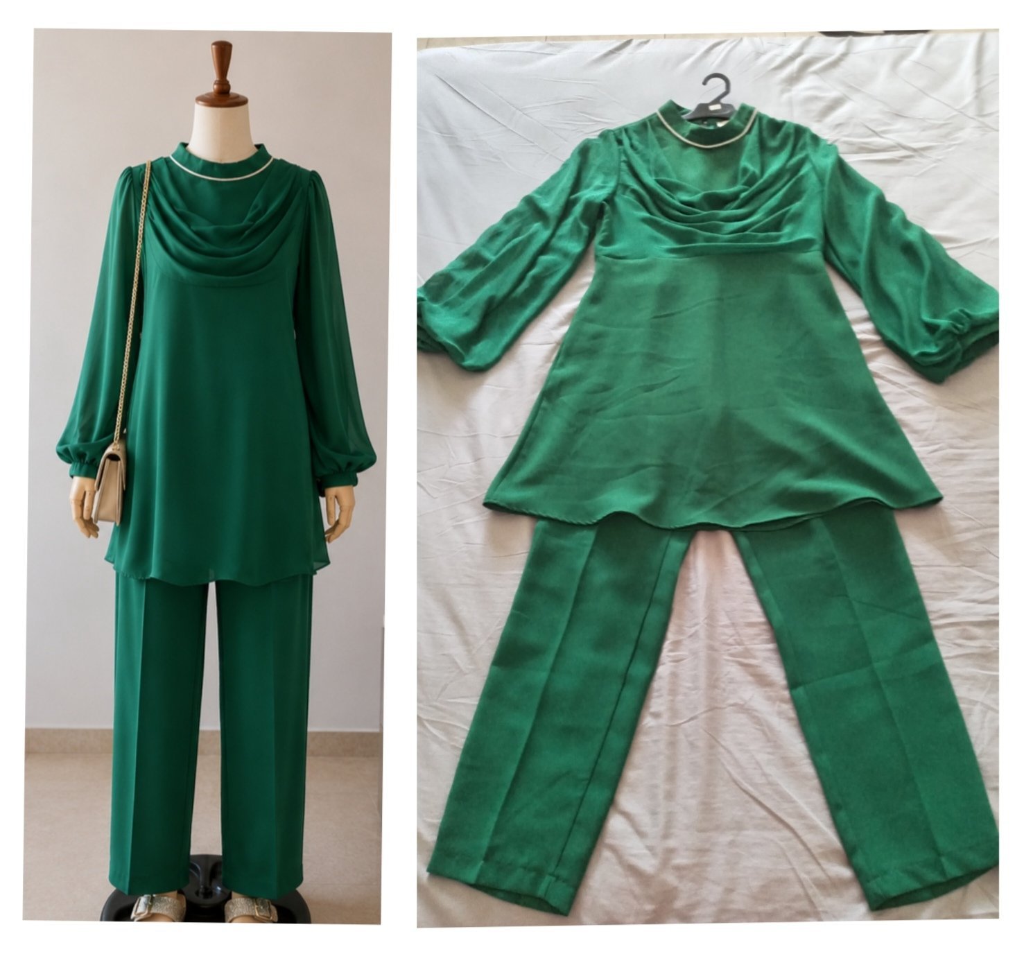 ✨ Set vert très élégant, convient parfaitement aux femmes voilées et non voilées. Chic, classe et idéal pour plusieurs occasions 💚✨