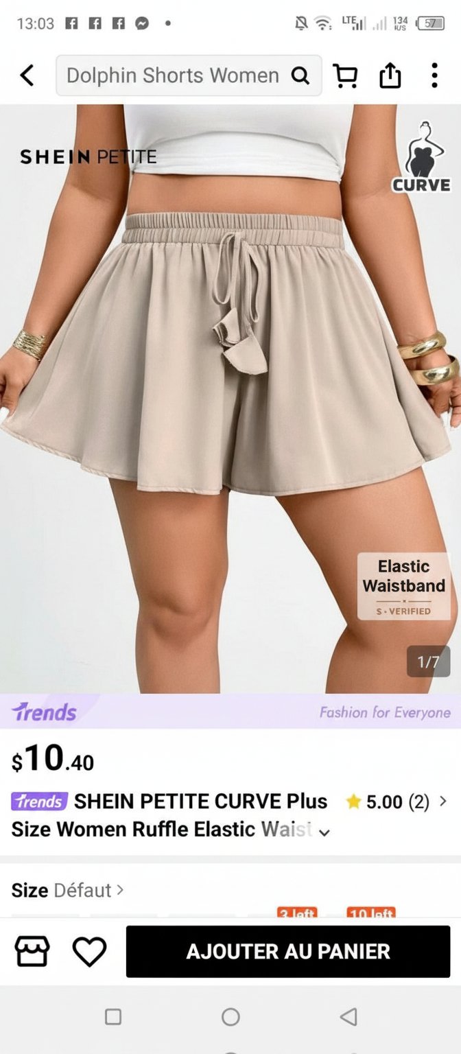 Jupe short grande taille 