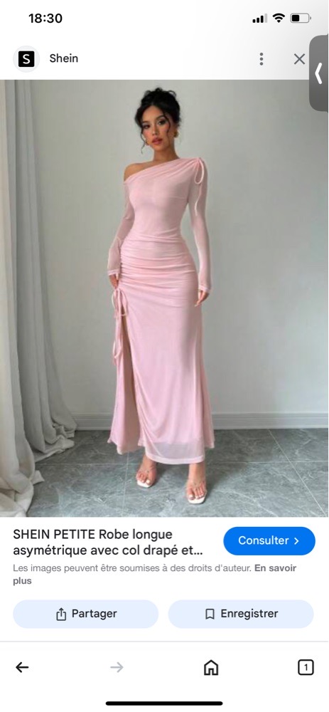 Robe rose poudré taille L shein