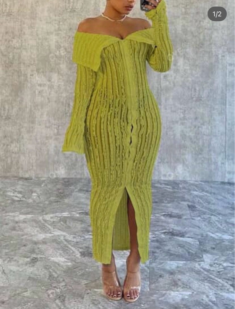 Robe verte de shein 