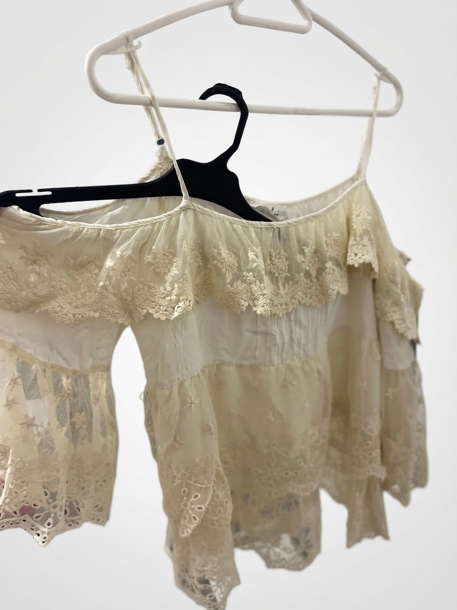 Broderie anglaise et dentelle florale