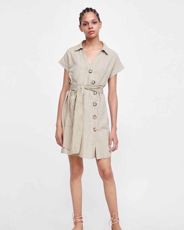 Robe zara en lin