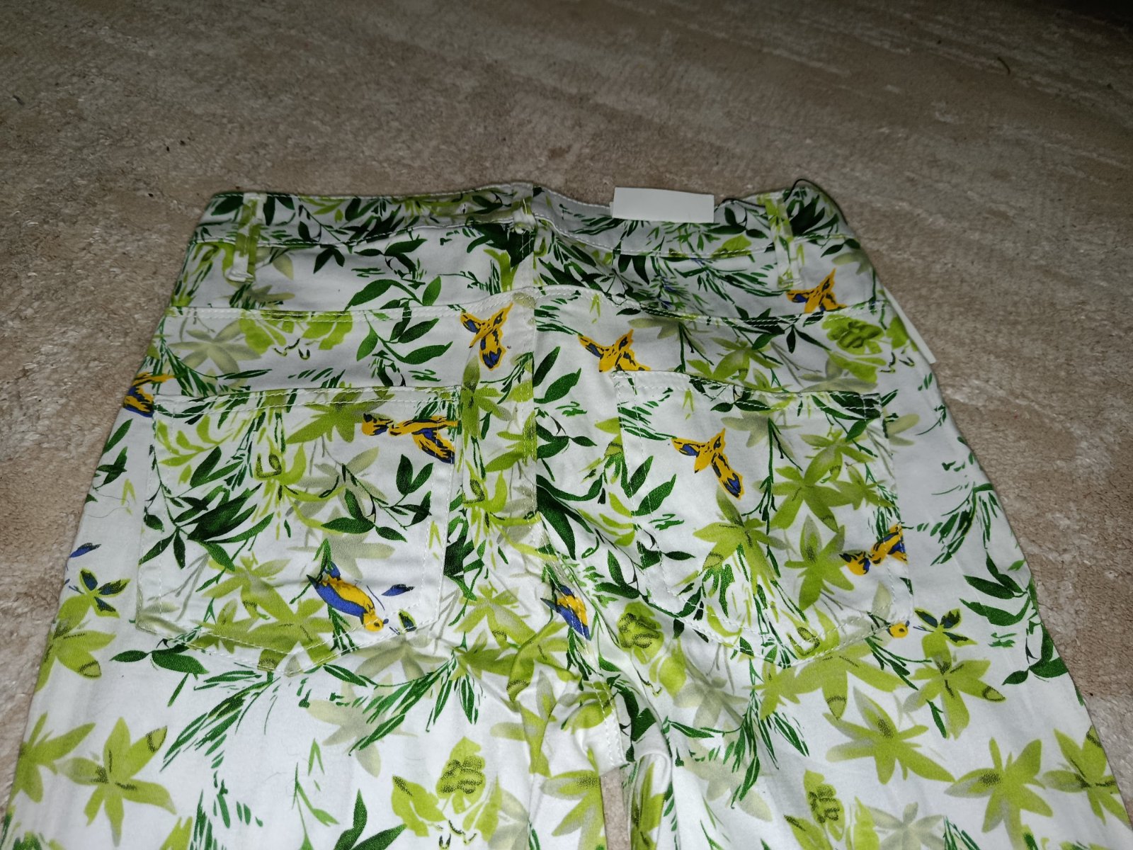 Pantalon blanc vert