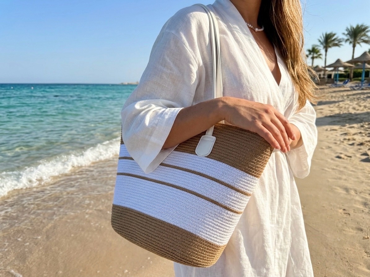 Sac de plage et chapeau