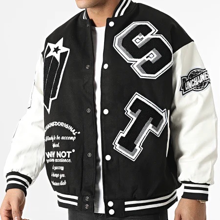  varsity jacket black and white K-Z-R