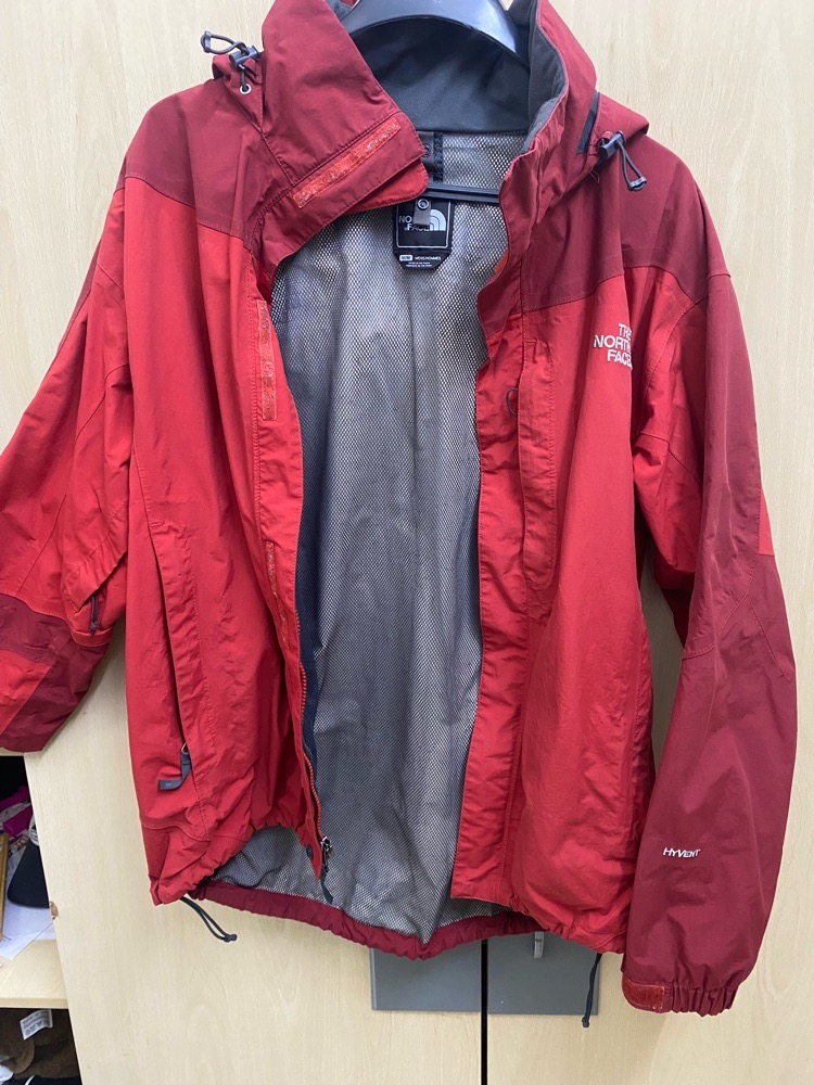 Red The North Face HyVent jacket