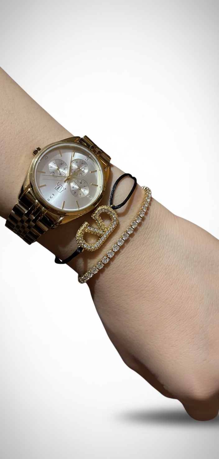 Braclet valentino noir strassé