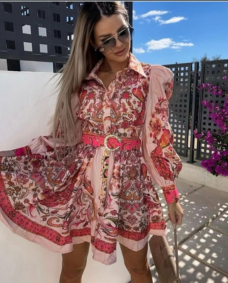 Robe imprimée bohème chic – Taille S – Très bon état