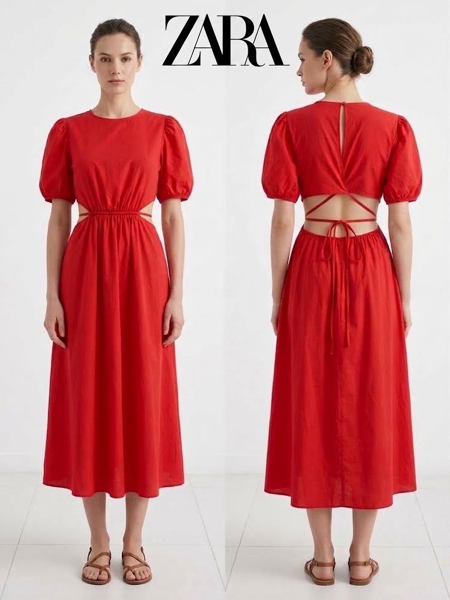 Robe zara rouge 100% coton