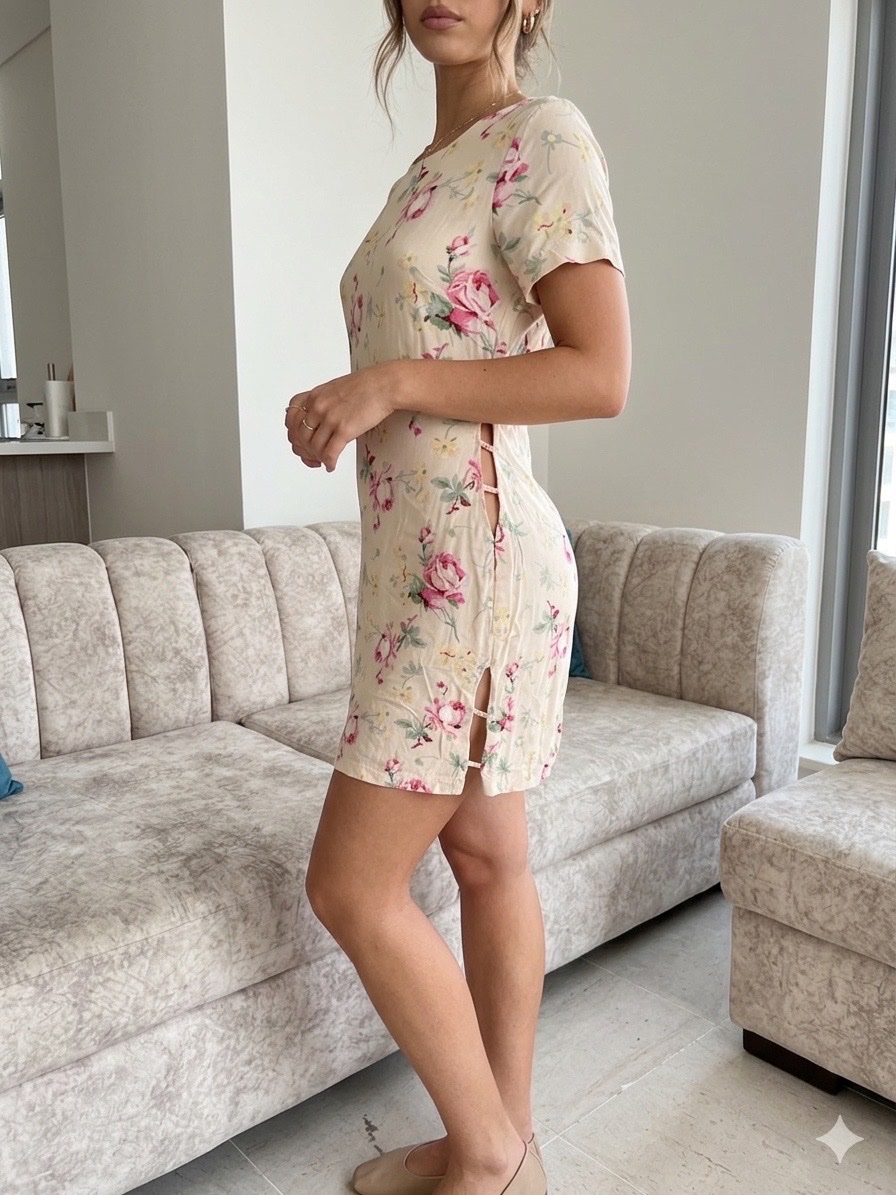 Robe zara fleuri courte