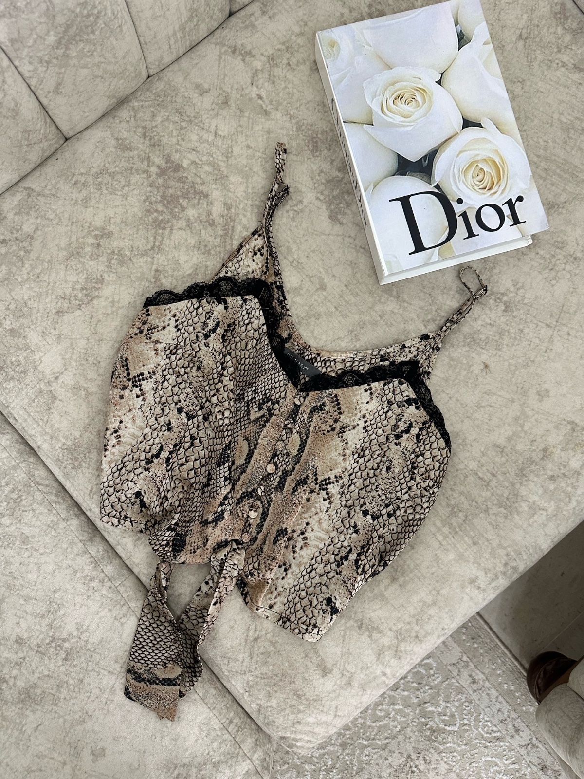 Top Primark imprimé serpent & dentelle