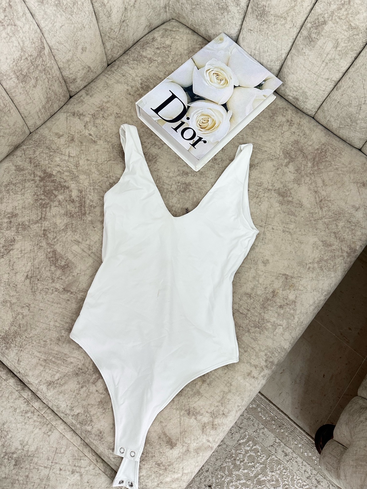 Body blanc col V plongeant