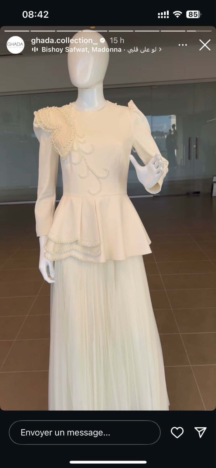Ensemble blanc haut et jupe longue