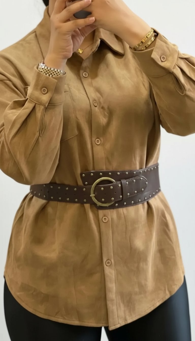Chemise velour beige taille 36.38.40