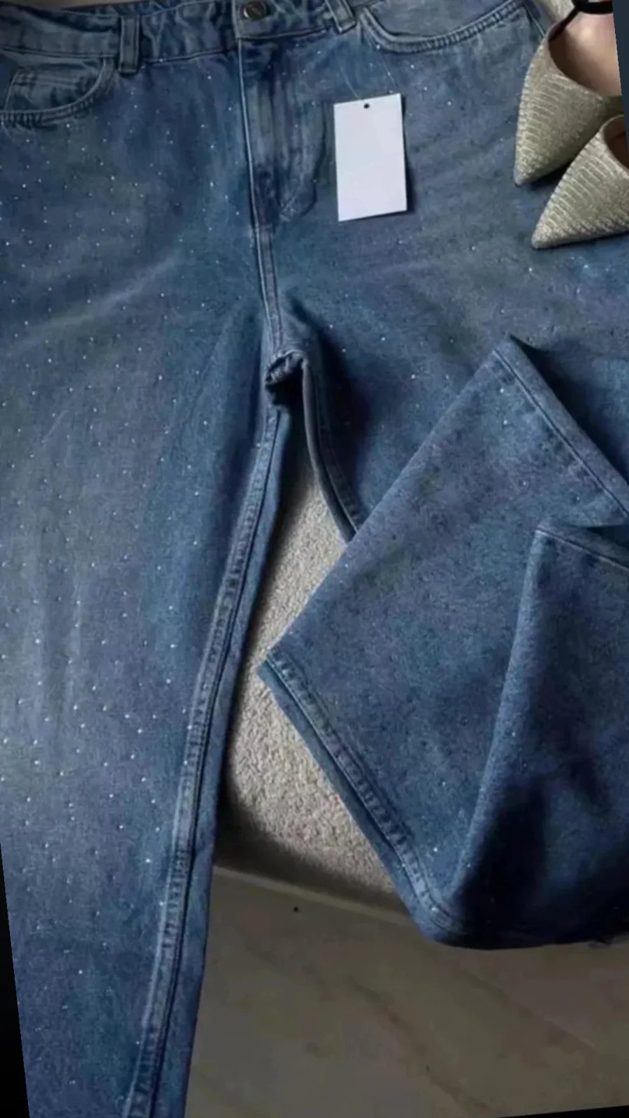 Pantalon jean en strass 