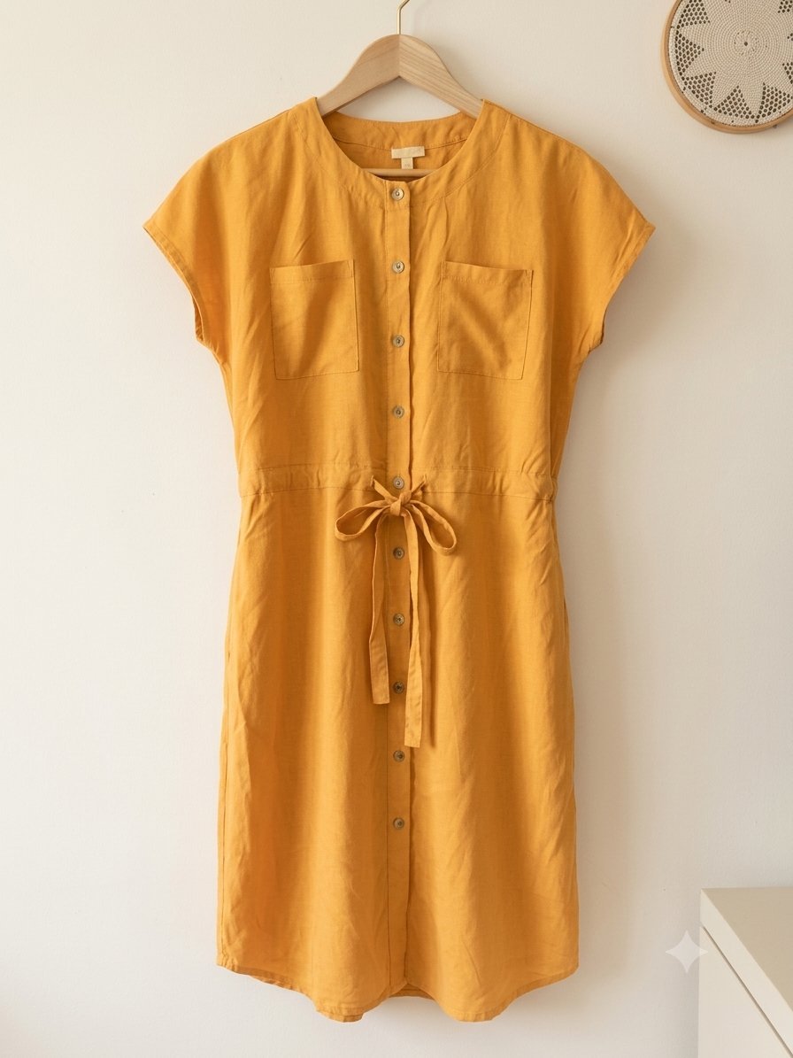 Robe jaune moutarde