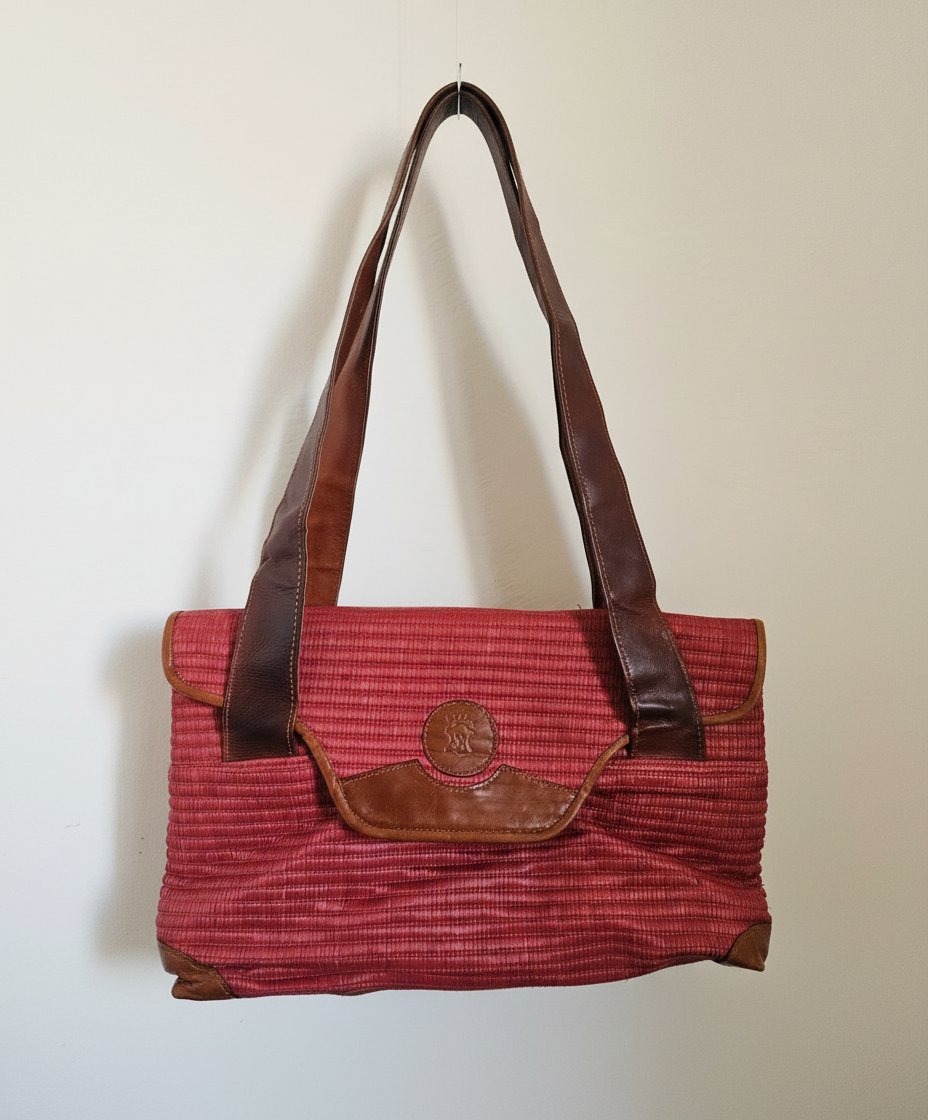 Sac en rafia et cuir 