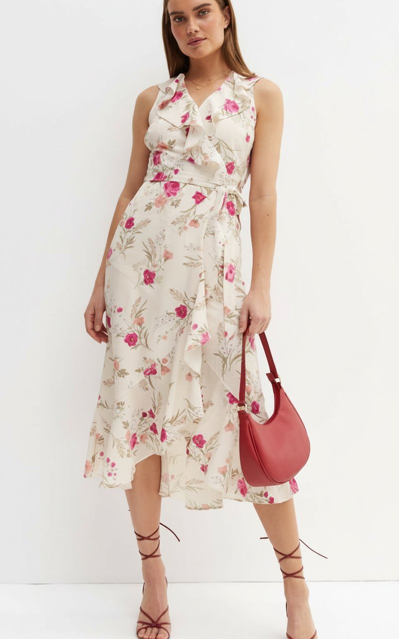 Robe portefeuille fleurie élégante