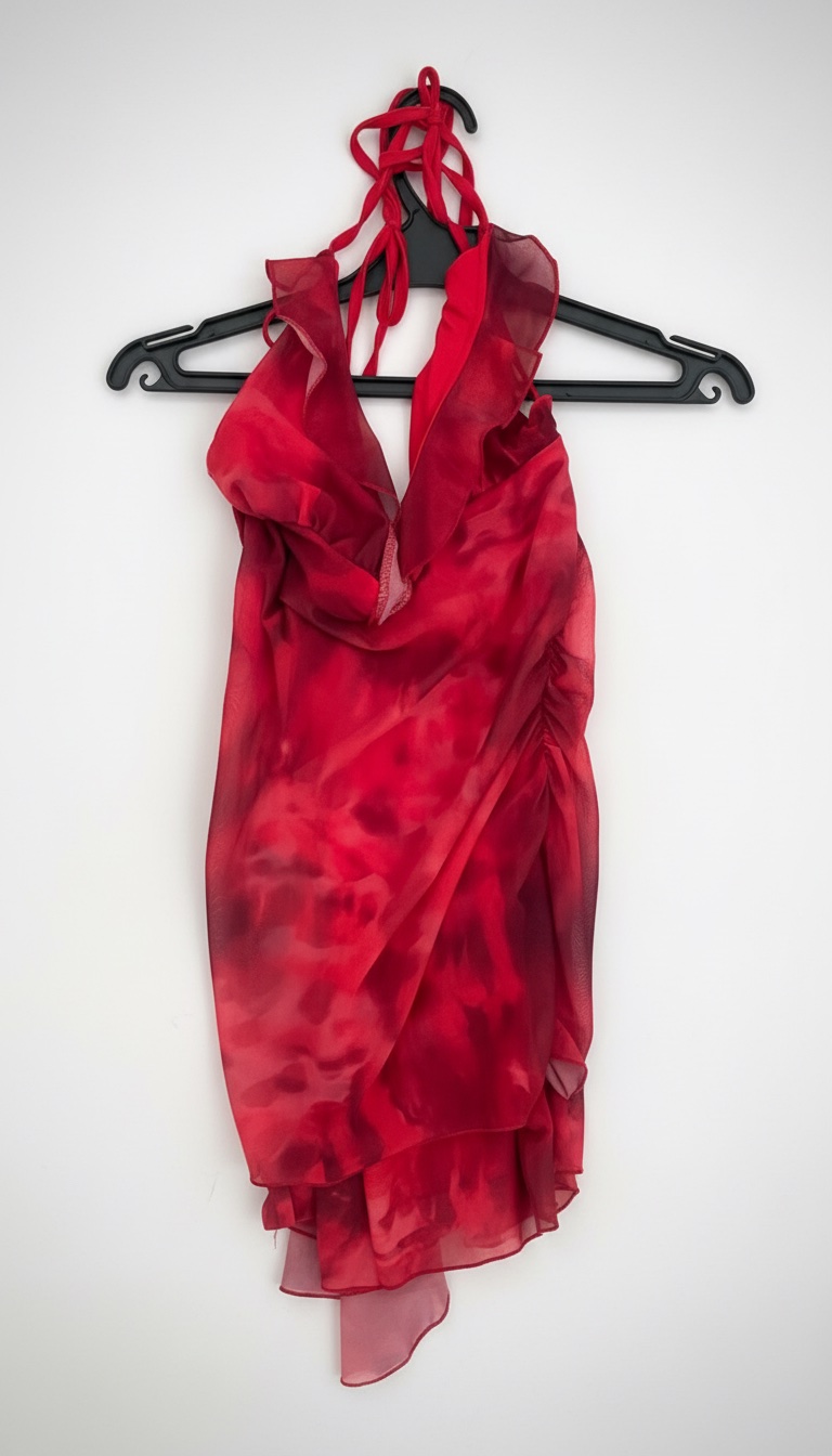 Robe de plage rouge avec design