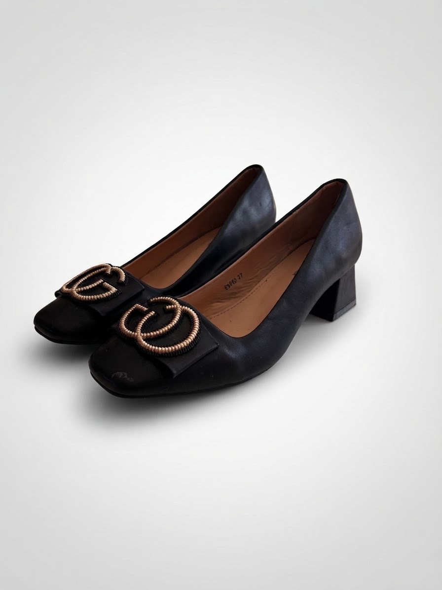 Escarpin noir demi talon