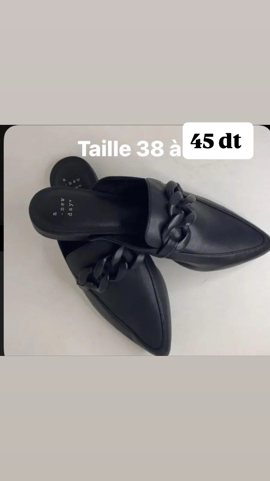 Mulle noir cuir 