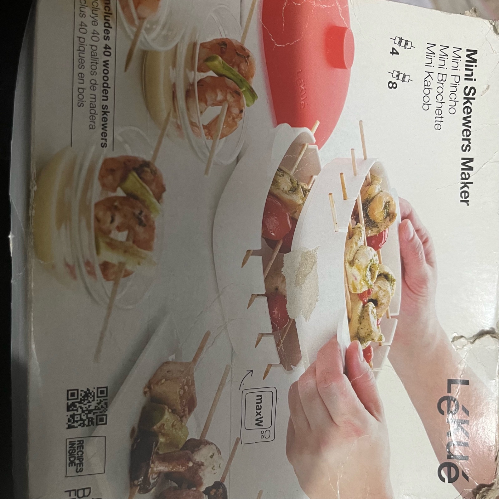 Mini casserole pour cuisson brochettes de viande, de legumes. Cuisson au micro-onde uniquement. Ideal pour les repas healthy 