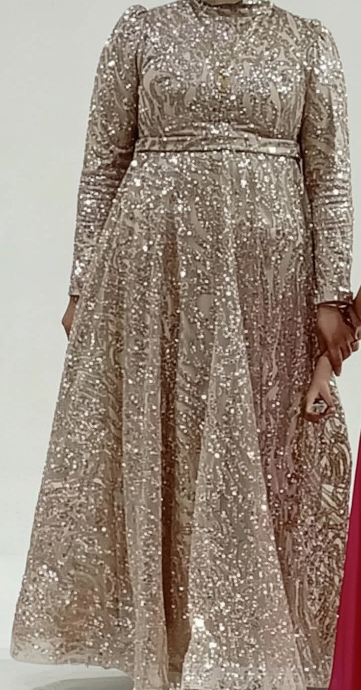 Robe soirée beige champagne 