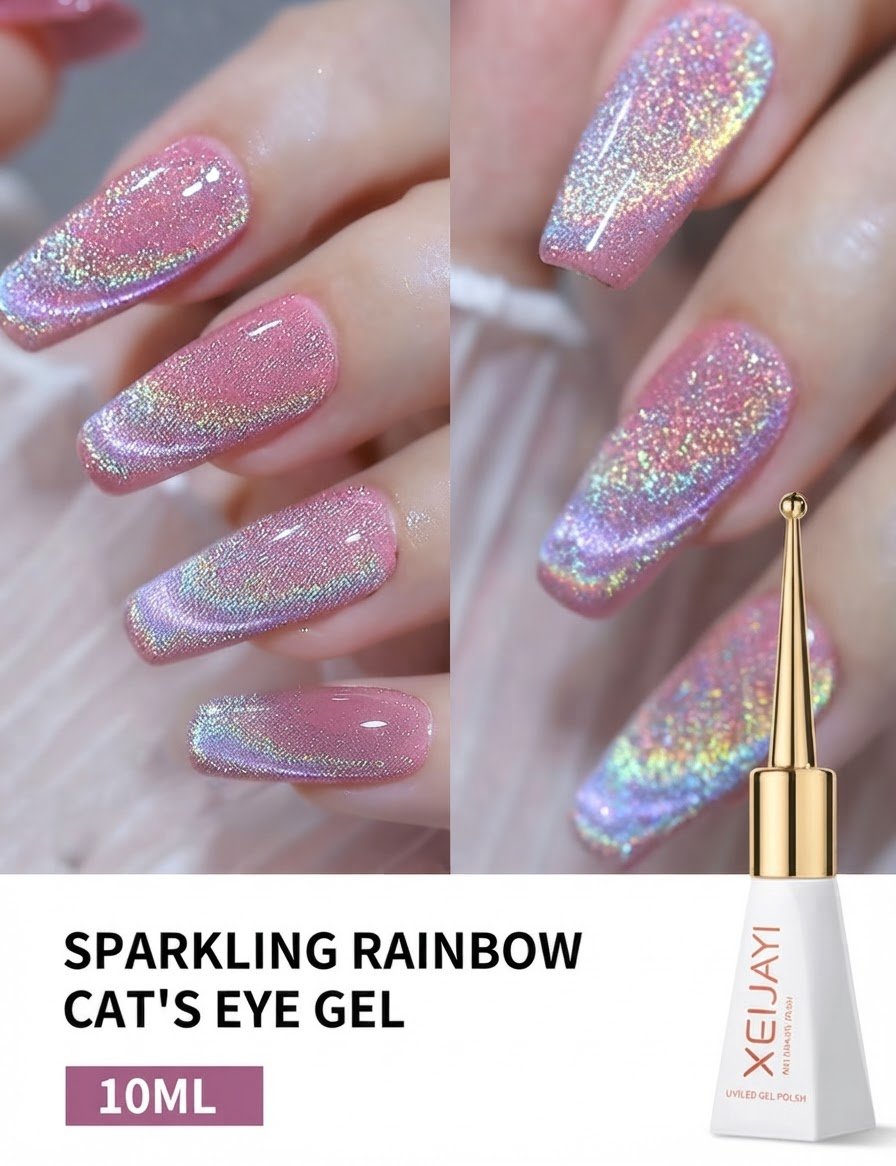 Vernis permanent cat eye's effet holographique xeijayi