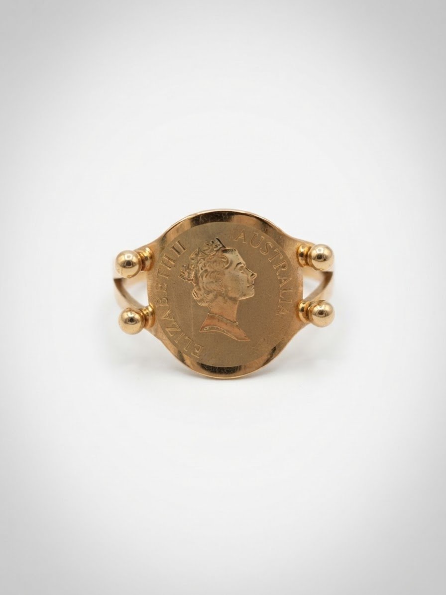 Bague Médaille Royale – Style Vintage en acier inoxydable.