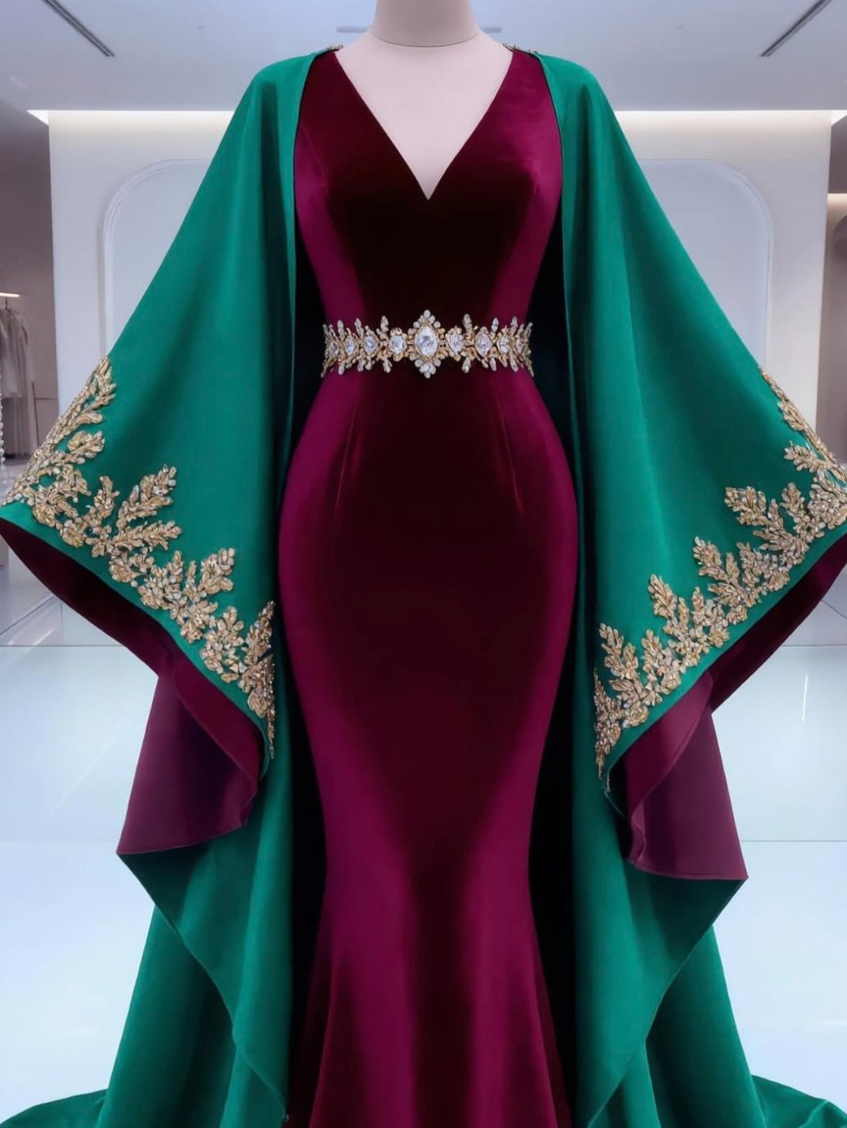 Robe caftan avec cape