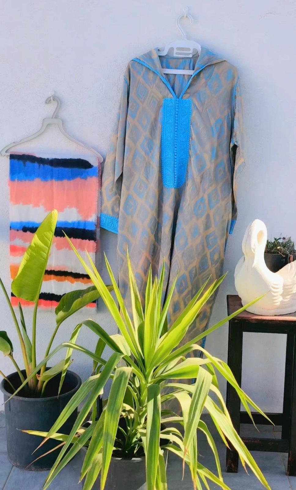 Djellaba grise et Bleu 