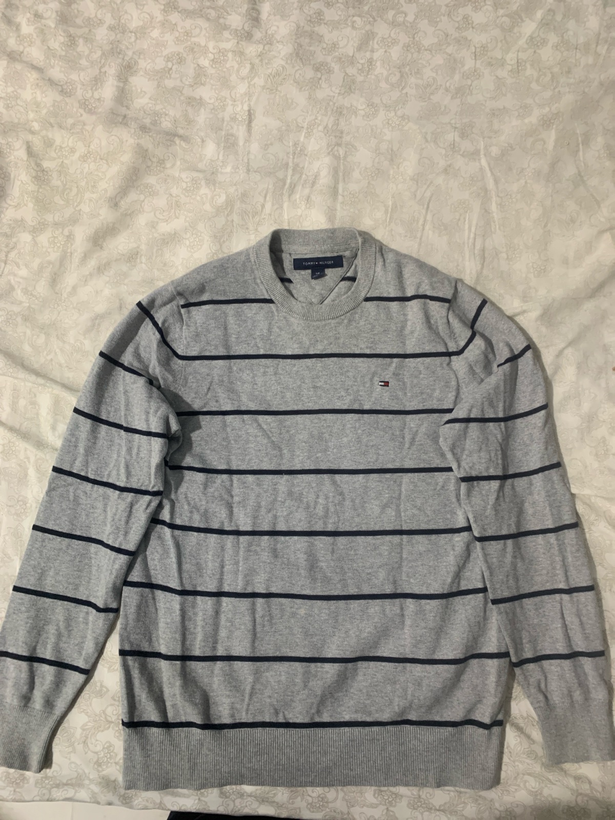 Pull tommy gris rillé