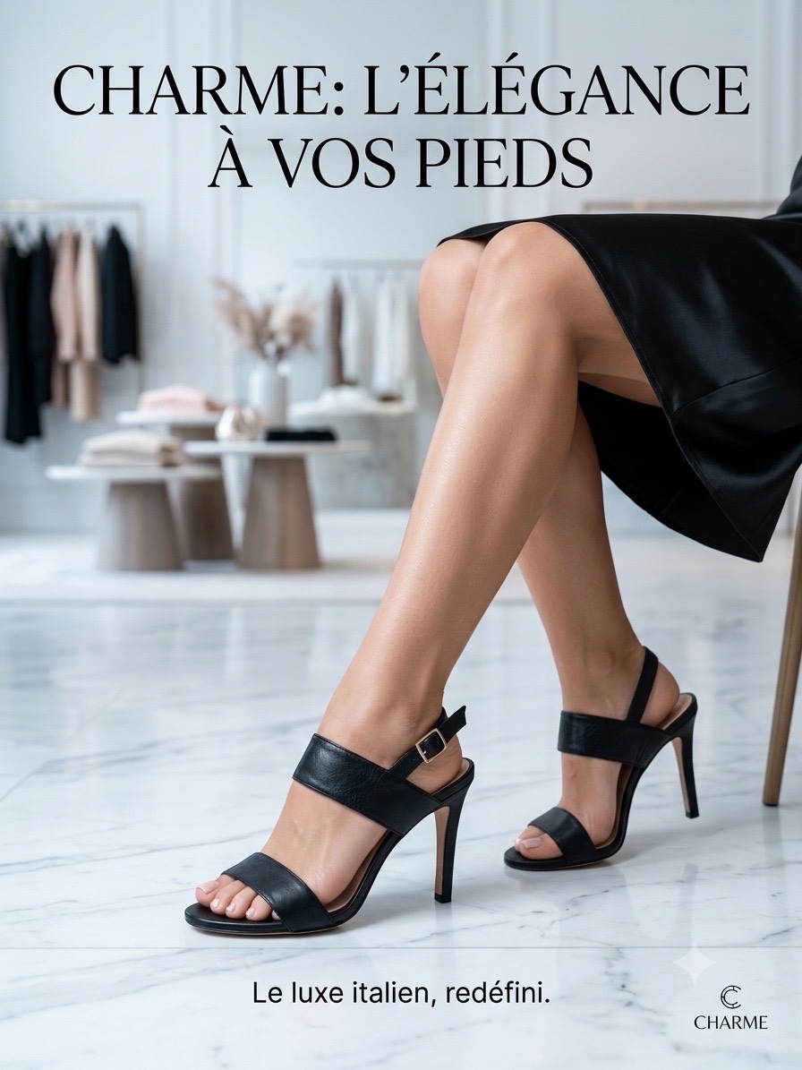 Talon en cuir noir 
