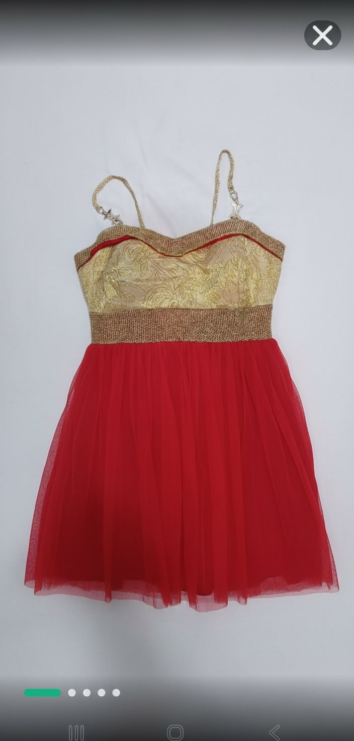 Robes soirée rouge et dorée longue 