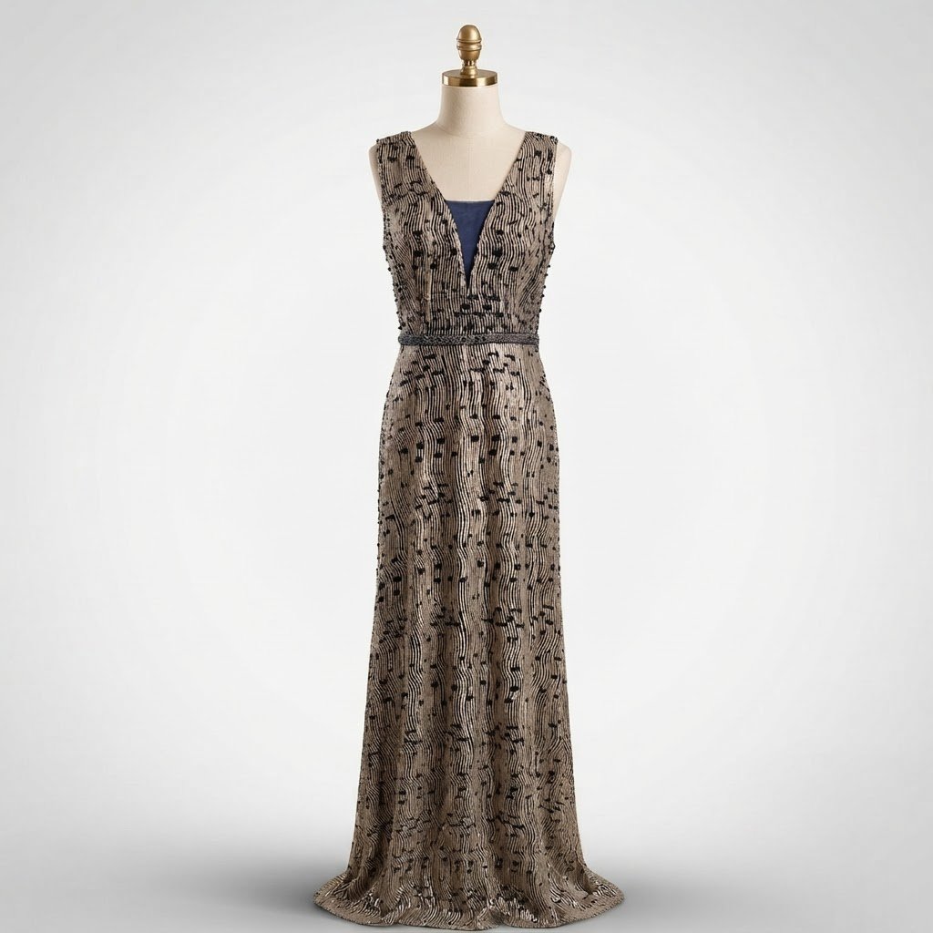 Magnifique robe bleu et doré